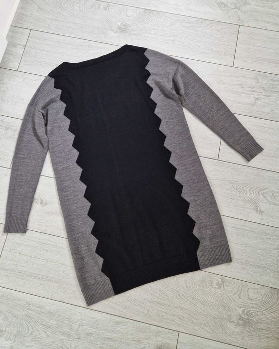 Samsoe samsoe szara sukienka sweterkowa długi sweter wełniana wełna S