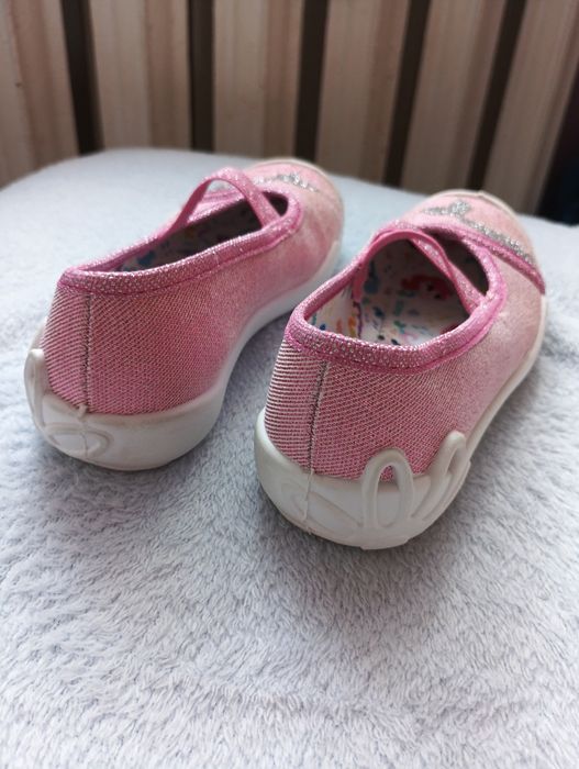 Kapcie dla dziewczynki dziewczęce różowe błyszczące Befado 26 wkł 16