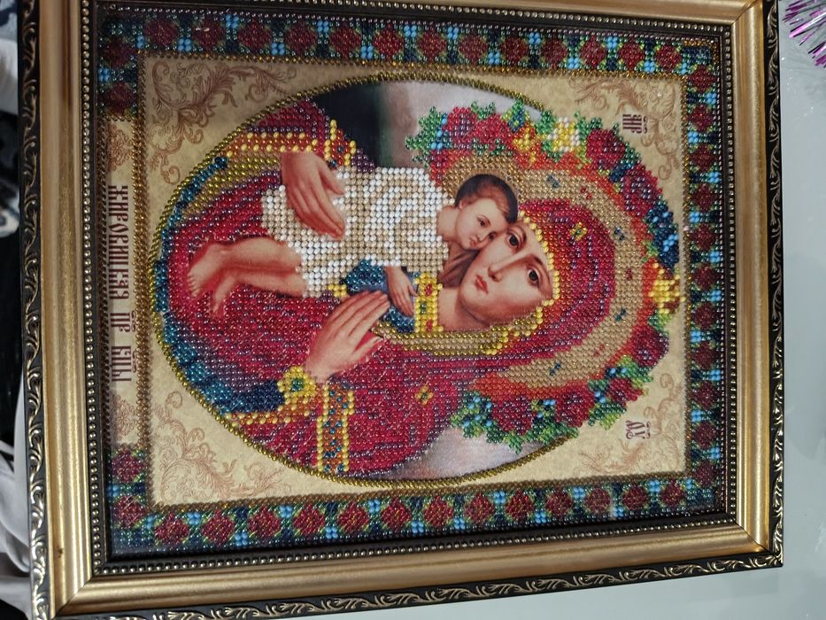 Ікона вишита бісером.