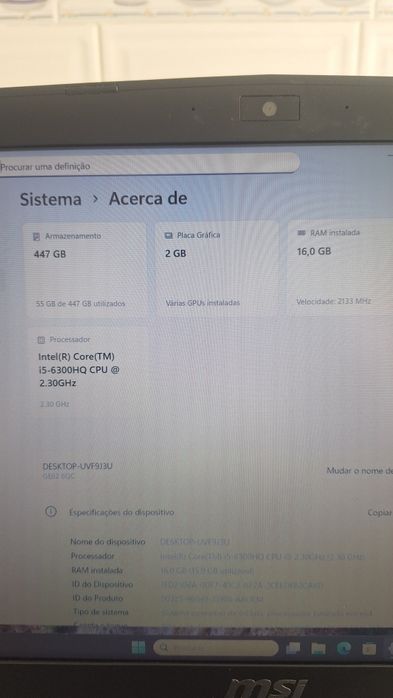 Portátil MSI Apache