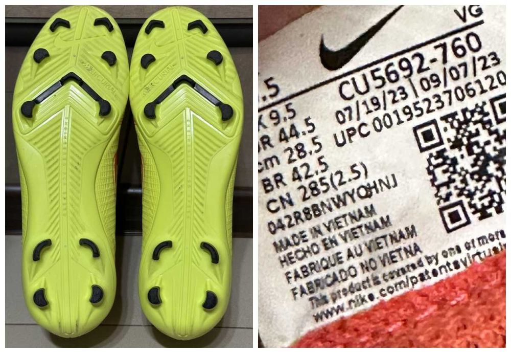 Бутсы Nike Mercurial VAPOR 14 FG/MG р-р EUR-44,5/43