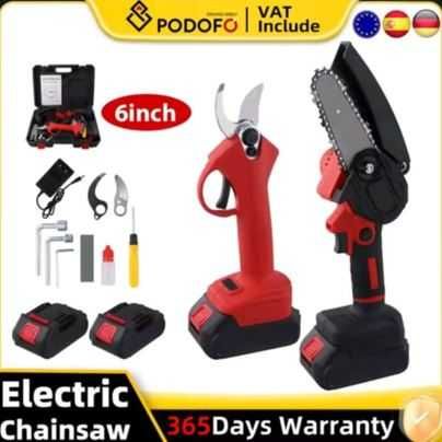 Kit Tesoura Elétrica + Mini Motosserra