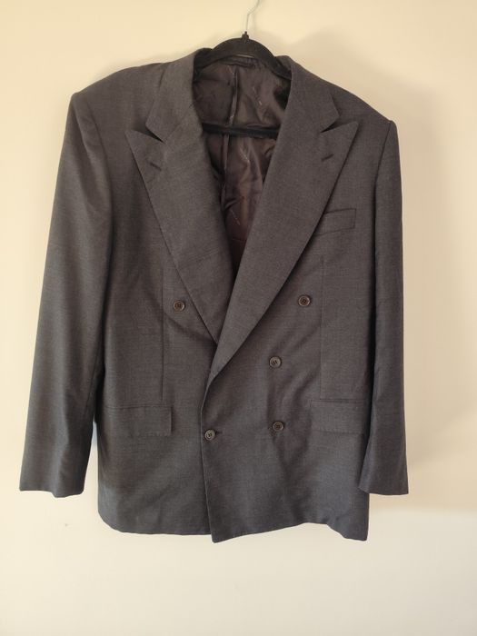 Grafitowa wełniana marynarka Kiton L