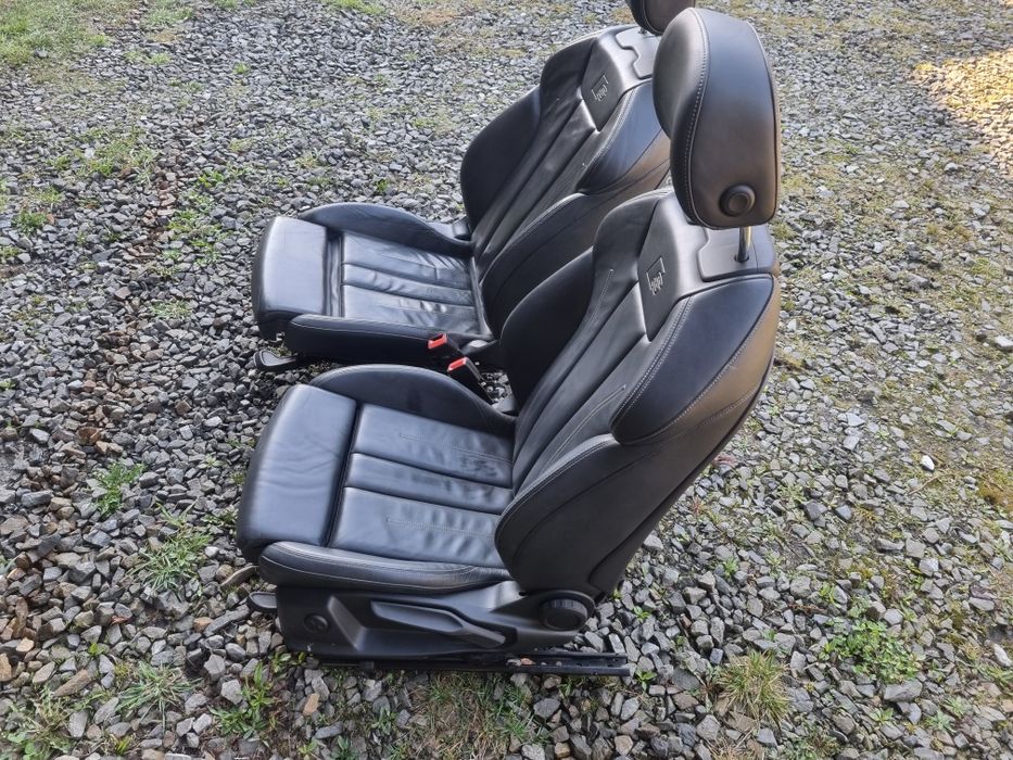 Audi A4 B9 Kombi Fotele S Line Czarna Skóra Komplet