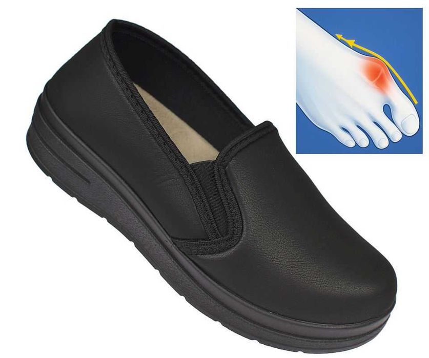 Półbuty damskie na haluksy P-729 wygodne mokasyny rozciągliwe roz. 39