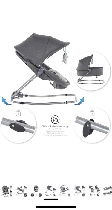 Espreguiçadeira Berço bebe cinzento