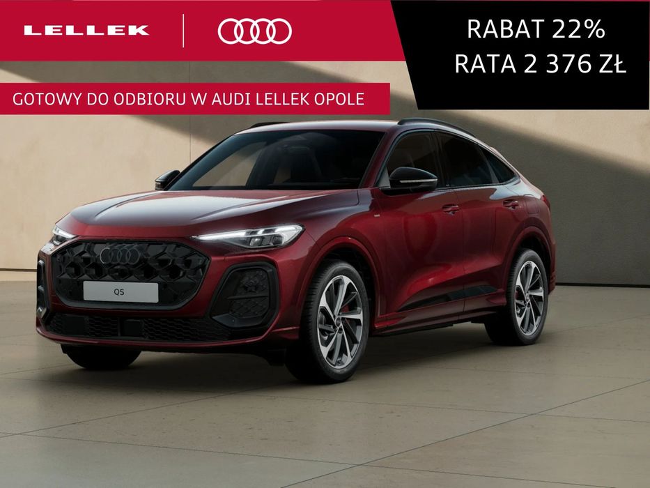 Audi Q5 Sportback Rata 2376 zł | rabat 22% | S-line | 367KM (707)