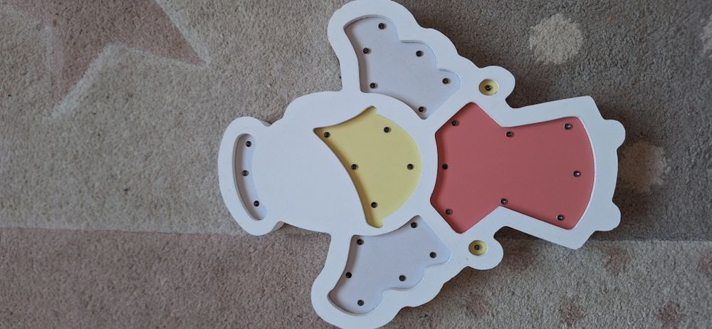 Lampka dekoracja drewniana LED Aniołek