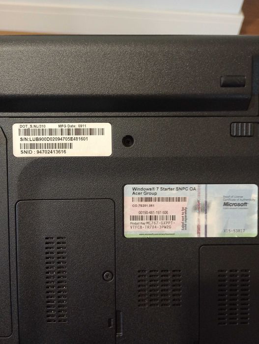 Laptop netbook Packard Bell