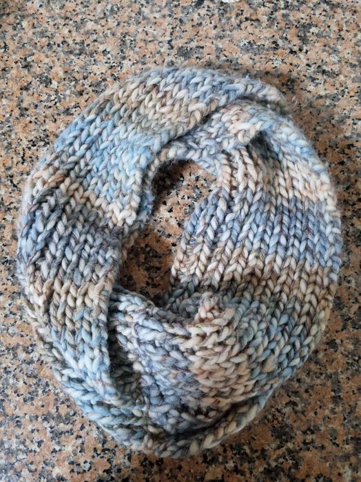 Gola de lã tons azul