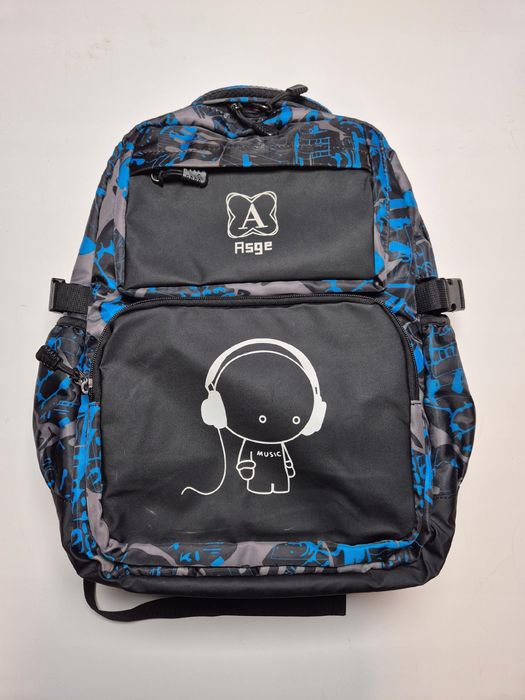 Plecak Szkolny Wielokomorowy Asge Czarny 27 L