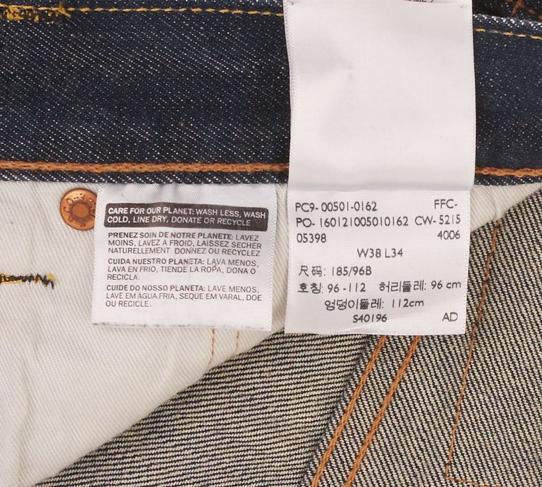 Spodnie Levis 501 W38 L34 Guzikowy Prosty Krój Ciemny Denim
