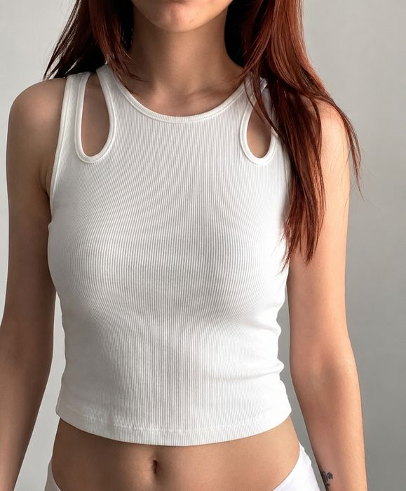 Top / nowy / biały / Pull&Bear / crop top /