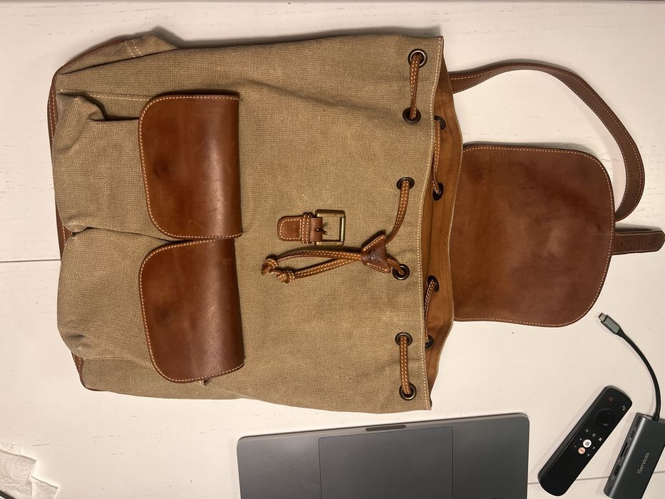 Mochila pele e lona Timberland