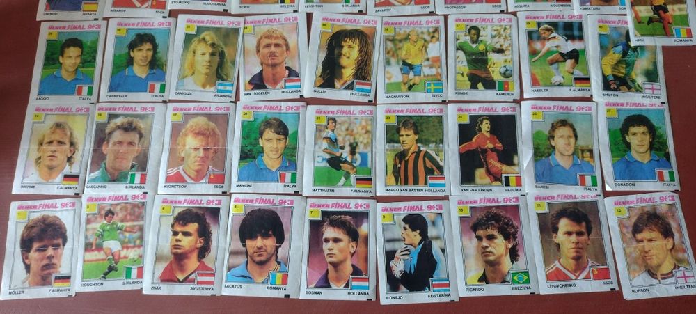 Foot ball z gum karty PRL kolekcjonerskie ülker finał 90
