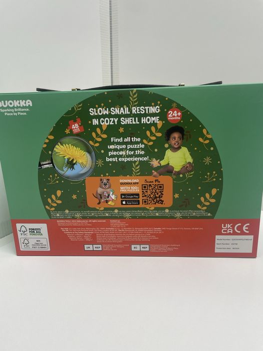 Дитячий підлоговий пазл QUOKKA Равлик 48 елементів 90×60 см