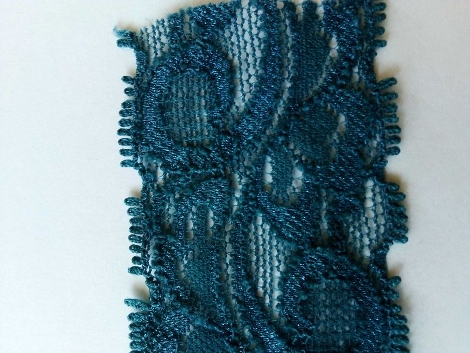 Koronka elastyczna ozdobna ciemny turkus- 40mm