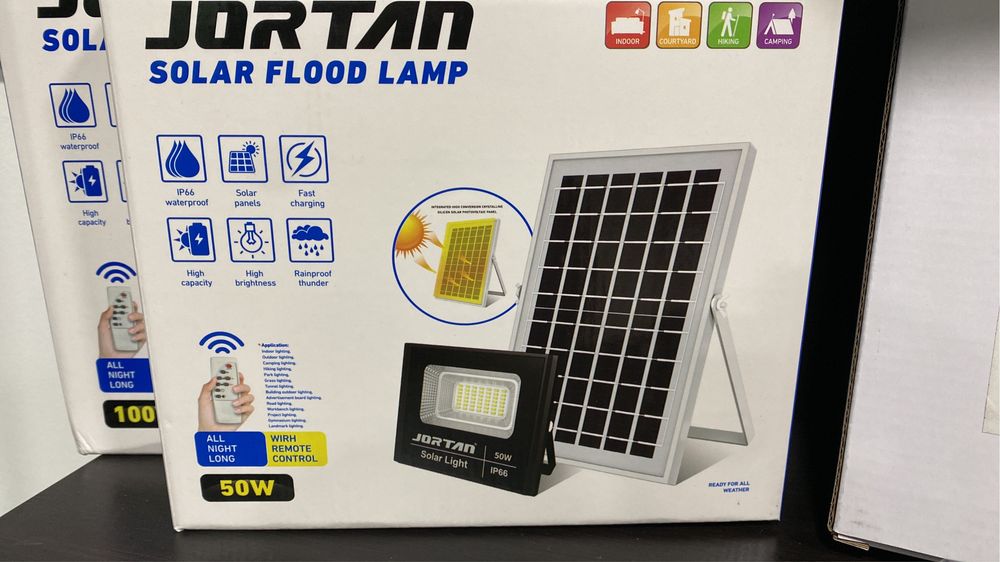Holofote solar com bateria 60w ate 400w