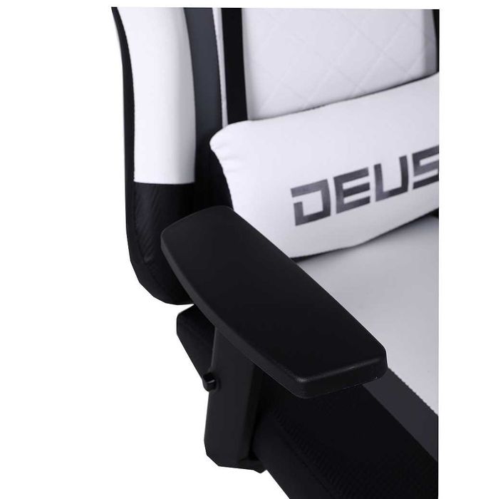 Fotel Gamingowy DEUS Storm White, regulacja podłokietników i oparcia
