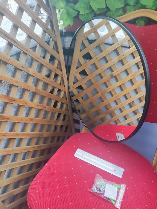 Lustro Okrągłe Czarne Loft ścienne na ścianę wiszące Lusterko Anyhi