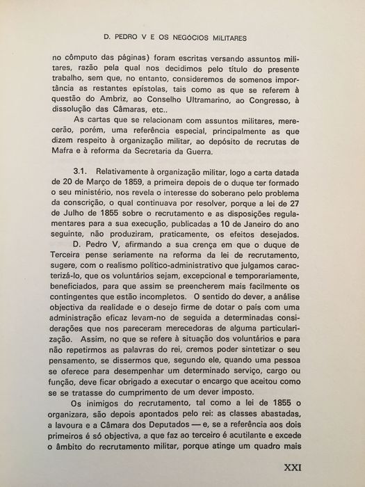 D. Pedro V e os Negócios Militares/ D. Estefânia/ D. Amélia
