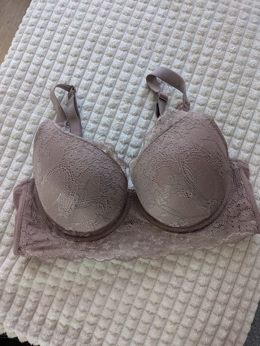 Biustonosz koronkowy 80D ciemny pudrowy róż