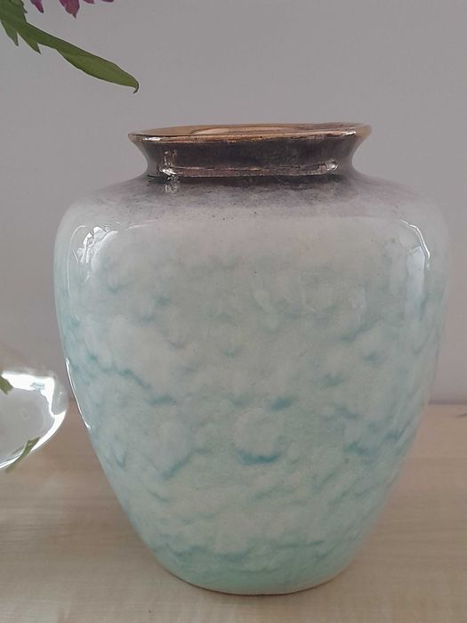 Wazon turkusowy- ceramika glazurowana
