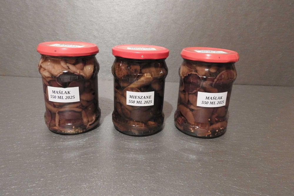 Grzyby marynowane (2 x maślak, 1 x mieszane) poj.550 ml (zbiór 2025)