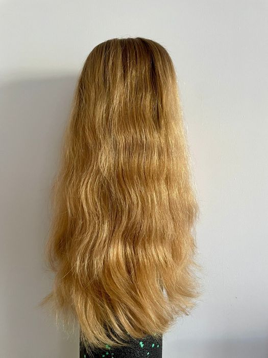 Peruka naturalny blond, włosy naturalne długie, Rokoko