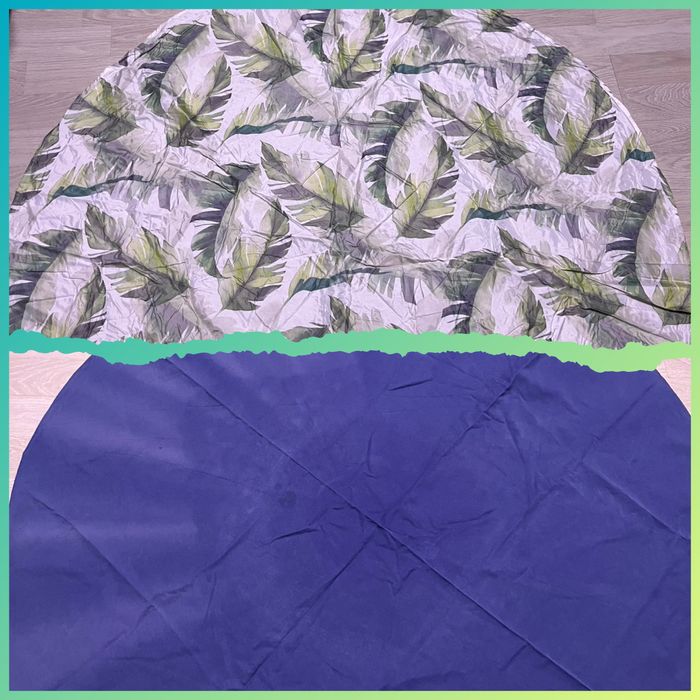 Скатертина  новорічна  кругла квадратна лляна  синя зелена 150 150