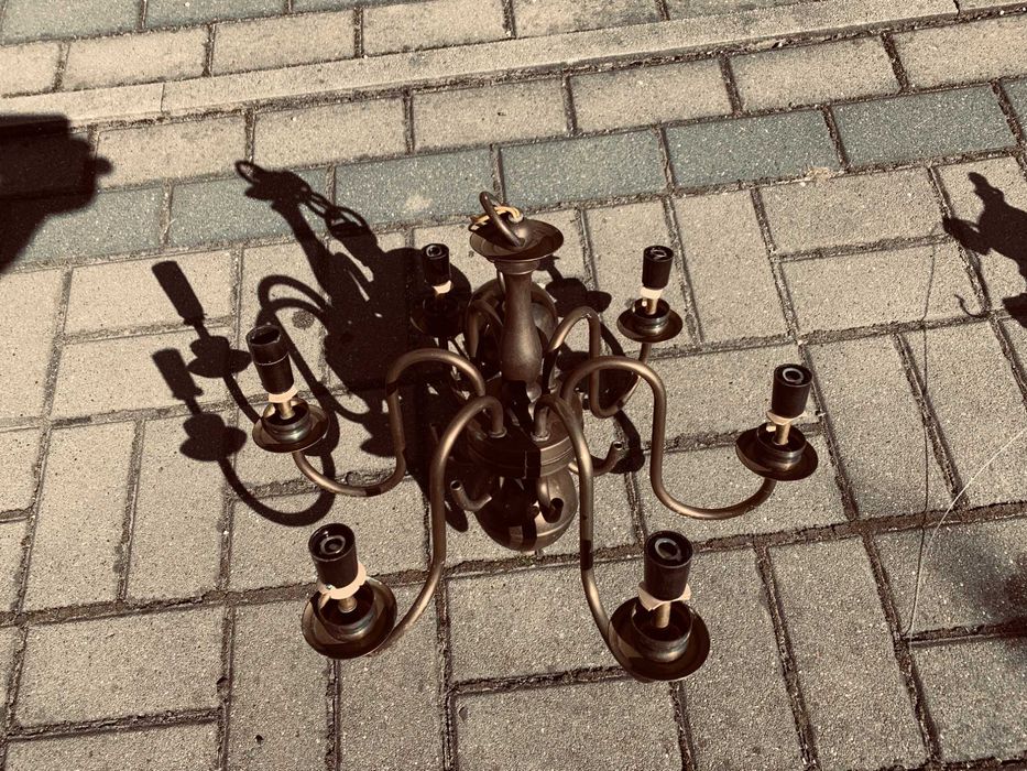 żyrandol lampa mosiężna i kinkiet