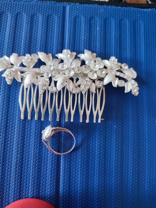 Срібне кільце для дівчини 17 розмір+прикраса