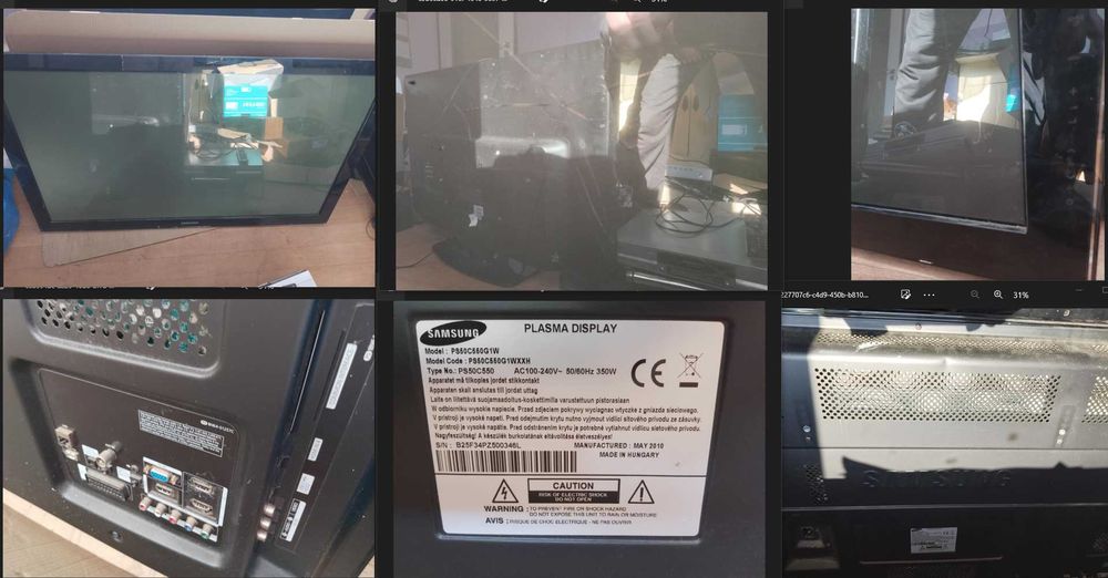 6x Telewizor SamsungLE32R71B,PS50C550G1W,PS42A410C1 LG32LF2510 Philips