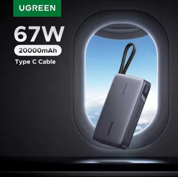 Повербанк 67W UGREEN 20000mAh PB550 з 2 кабелями Power Bank