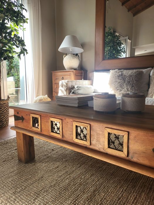 mesa, centro, apoio, ferro forjado, indiano, rustico