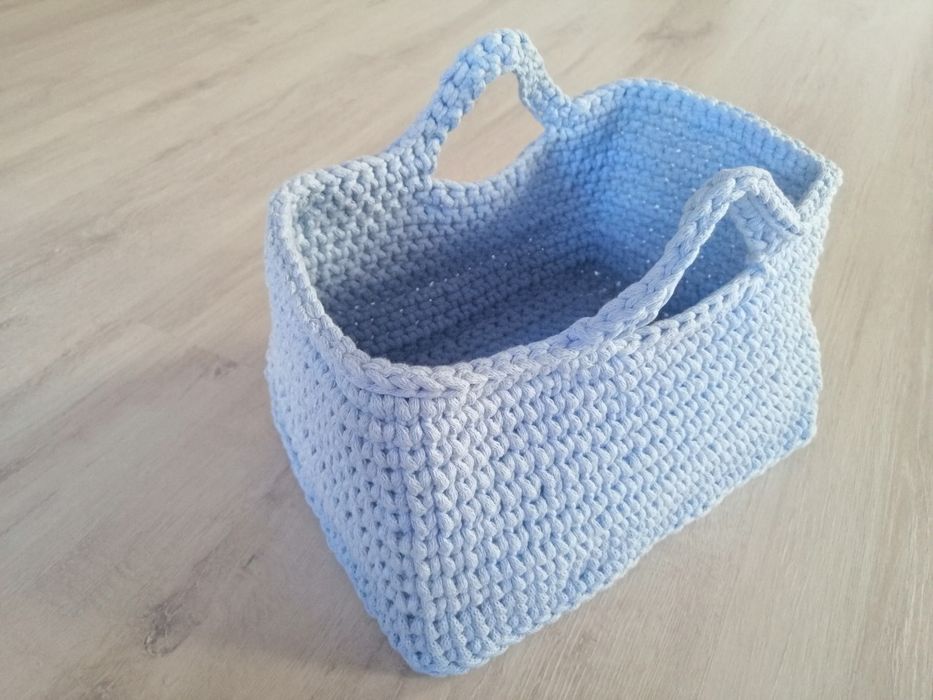 Duży Koszyk że sznurka bawełnianego handmade