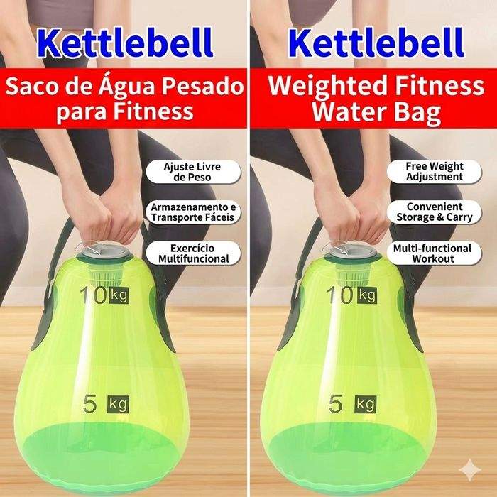 Kettlebell de Água Ajustável – Saco de Peso Portátil para Fitness