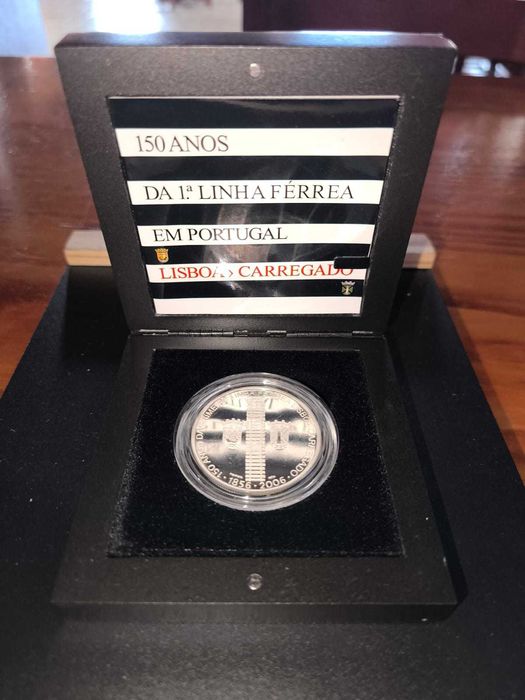 moeda 8€ prata proof linha ferrea 2006