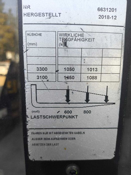 Wózek paletowy TOYOTA BT SWE 145  prowadzony Li-ON 3,3metra