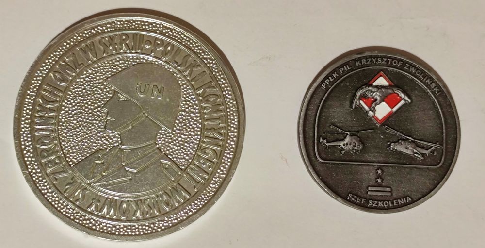 Medale coiny ONZ i Brygada Lotnictwa Inowrocław