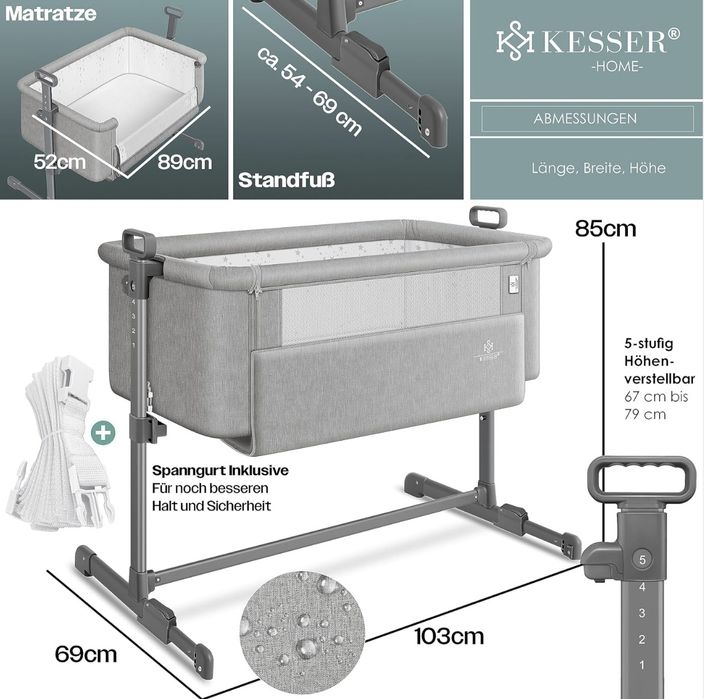 Kesser Hubi 3 w 1 łóżeczko turystyczne wolnostojące mobilne dostawka