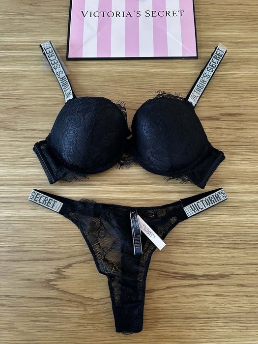 NOWY komplet bielizny Victoria’s Secret rozmiar C85 85C stanik + stringi 38C