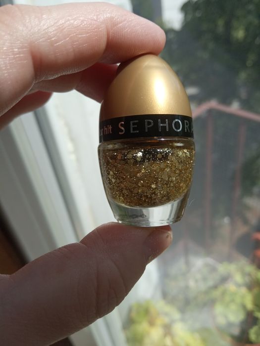 Lakier do paznokci brokatowy złoty Sephora
