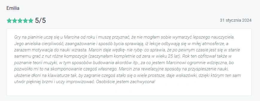 Lekcje pianina/fortepianu muz filmowa, klasyczna, rozrywkowa nauka gry