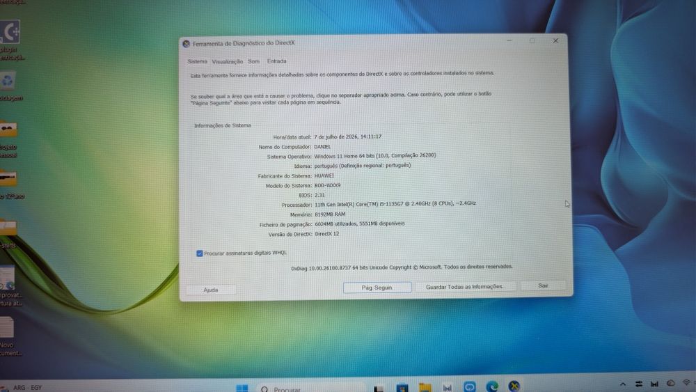 Huawei MateBook D15 | Intel Core i5 11ª Geração | Windows 11 | Muito Bom Estado