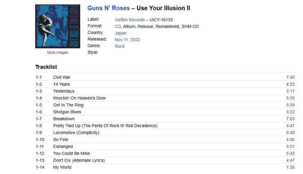 (nowe) Zestaw SHMCD Guns N Roses Use Your Illusion I&II Japan