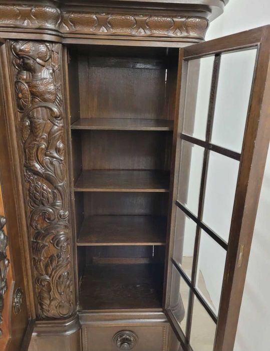 Dębowa neorenesansowa gabinetowa biblioteka z 1925 r.