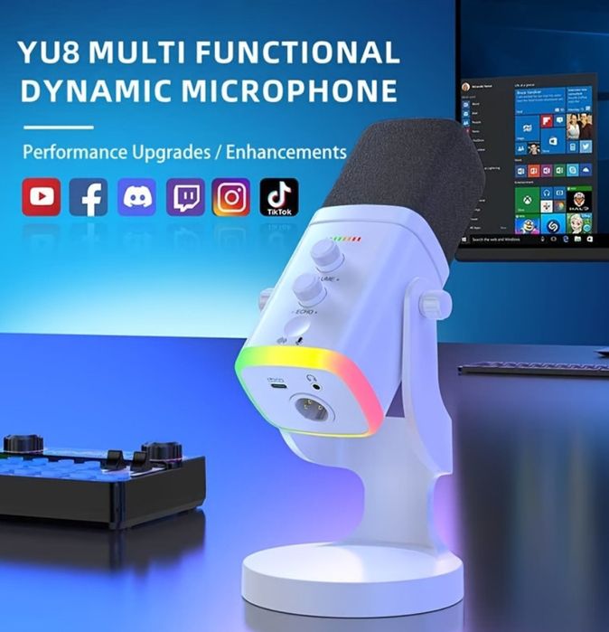 Динамічний геймерський мікрофон для пк і стримів,з шумозаглушенням