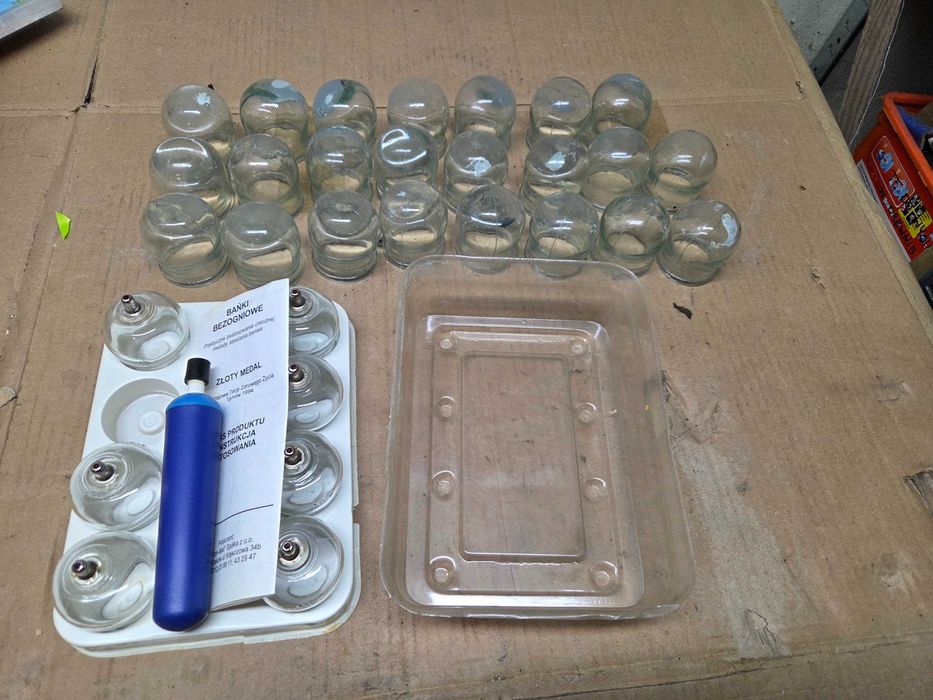 Bańki lekarskie szklane ogniowe i nie ogniowe staroć