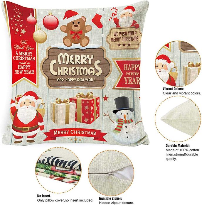 4 Pack capas de Natal para almofadas novo